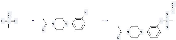 Ethanone,1-[4-(3-aminophenyl)-1-piperazinyl]- can be used to produce N-[3-(4-acetyl-piperazin-1-yl)-phenyl]-methanesulfonamide; hydrochloride